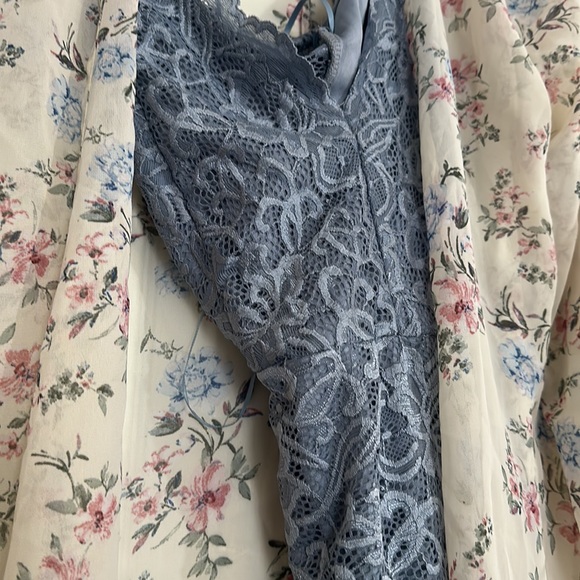 Windsor lace stretch bodysuit AND mesh floral tunic set coquette - Picture 2 of 10